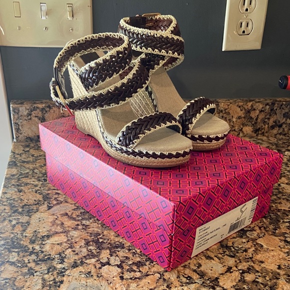 Tory Burch LILAH 120MM Wedge Espadrilles worn once - Picture 1 of 7